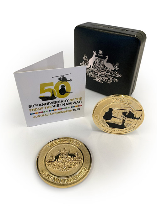 Commemorative medallion to mark 50 years since the end of Australia’s involvement in the Vietnam War